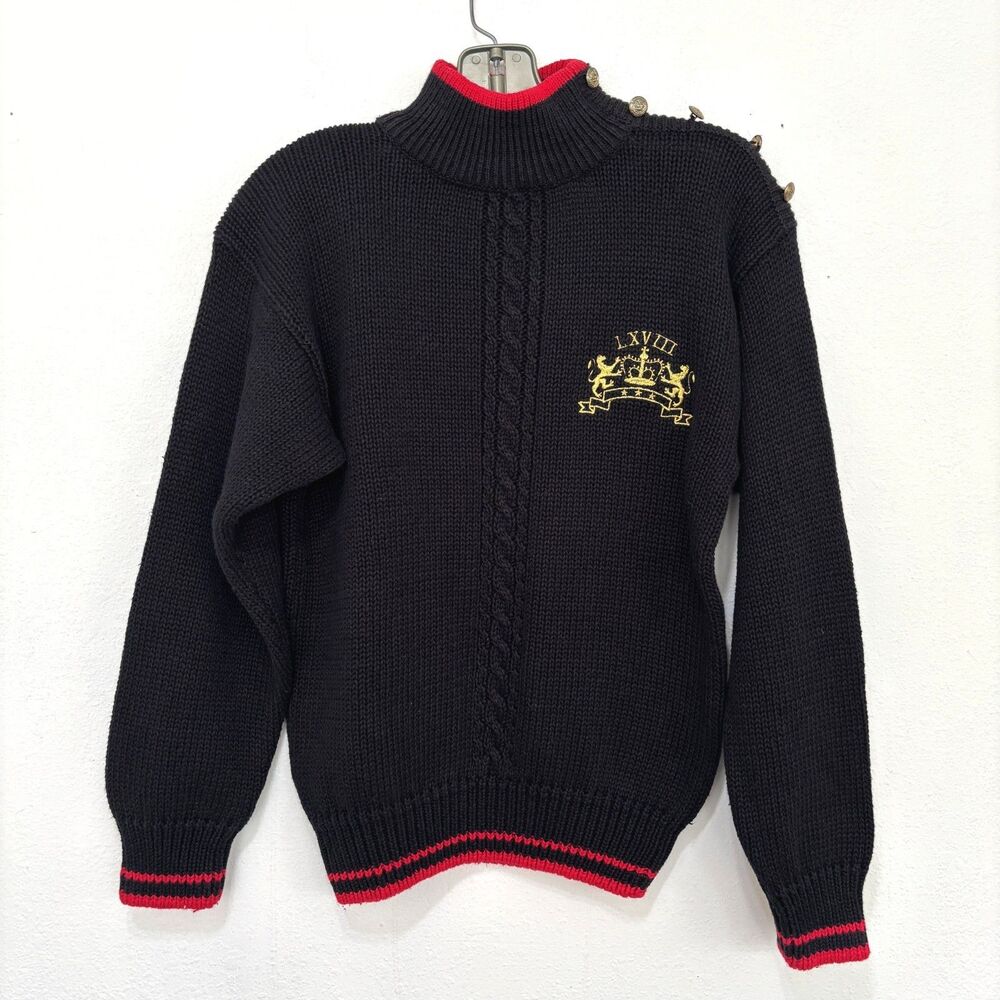 Jantzen Womens Old Money Preppy Mock Neck Sweater Small Parisian Capsule Luxury
